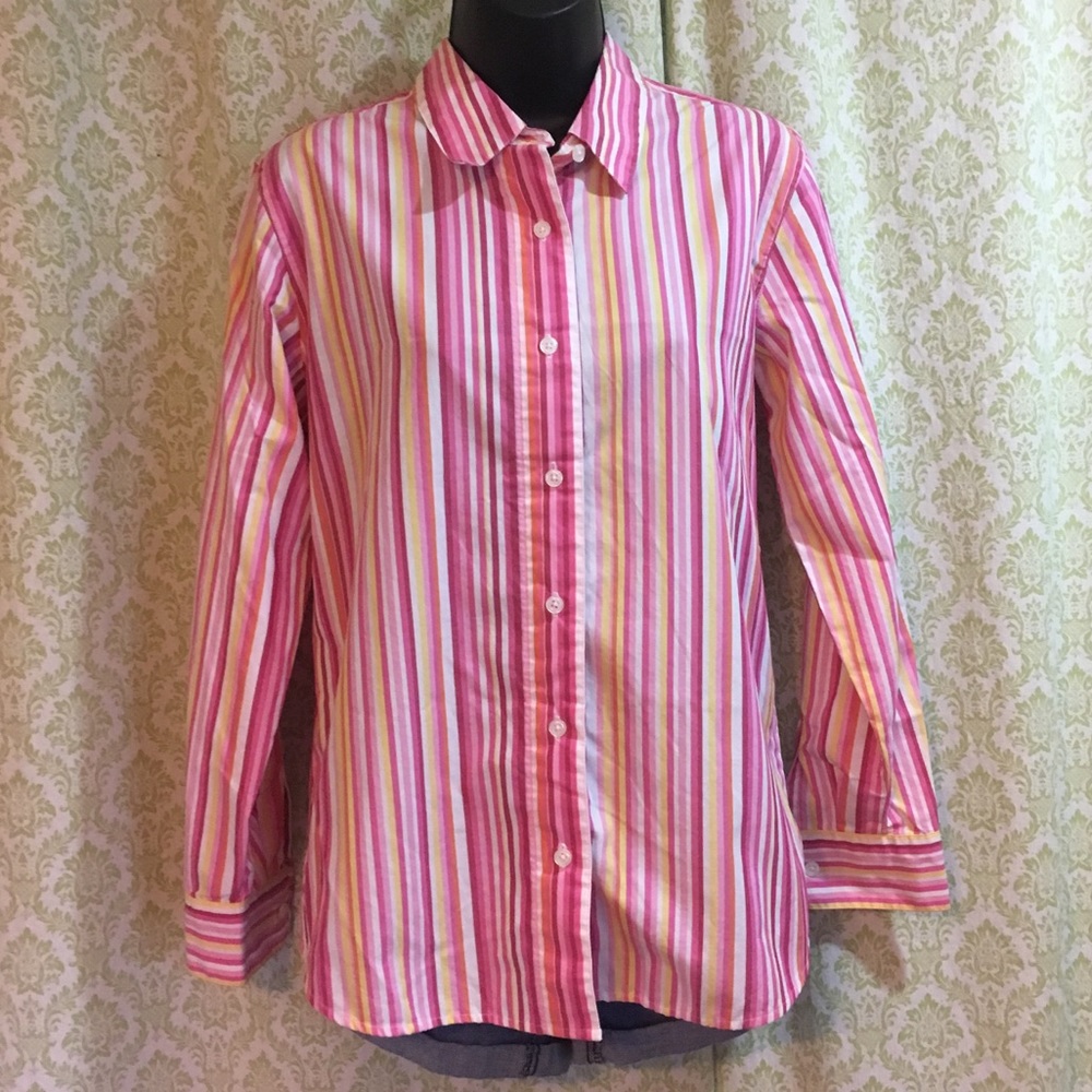 Cascade Blue striped button down shirt